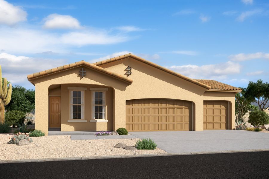 Representative exterior photo of a completed home built from the Pinehurst by Beazer Homes in Highpointe at Northpointe, Peoria, AZ (Image 24).