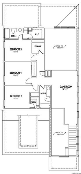 2D floor plan layout of this home in The Crossvine, Schertz, TX (Image 3).