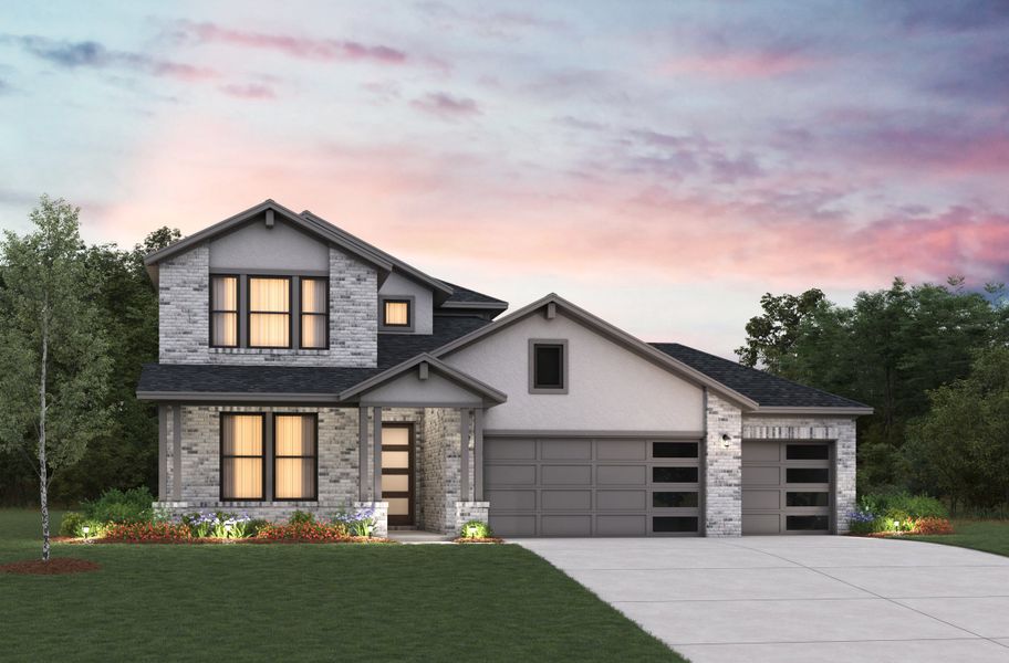 Representative exterior photo of a completed home built from the Huntsville by Beazer Homes in Arabella on the Prairie: Heritage Collection, Richmond, TX (Image 6). Representative exterior photo of a completed home built from the Huntsville by Beazer Homes in Arabella on the Prairie: Heritage Collection, Richmond, TX (Image 6).