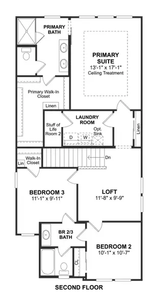 2D floor plan layout for the Marietta by K. Hovnanian® Homes in León, Houston, TX (Image 4).