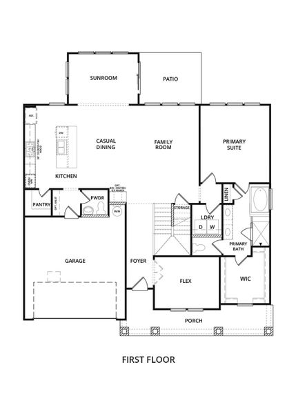 2D floor plan layout for the Trenton by Brock Built in The Shoal, Santa Rosa Beach, FL (Image 5).
