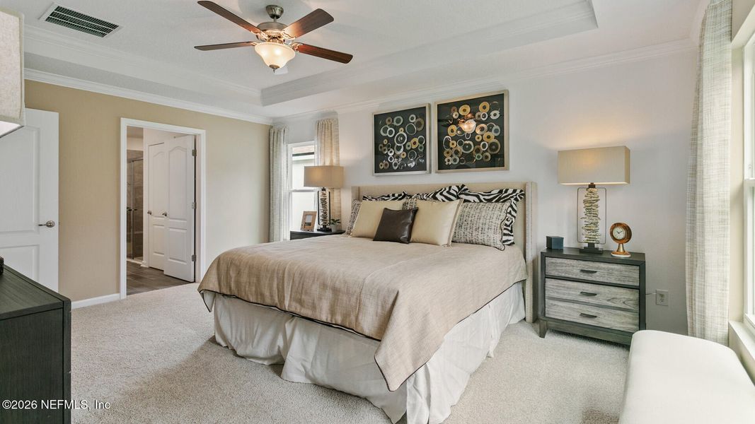 Furnished interior view inside a new home in Sawmill Branch, Palm Coast (Image 30). Furnished interior view inside a new home in Sawmill Branch, Palm Coast (Image 30).