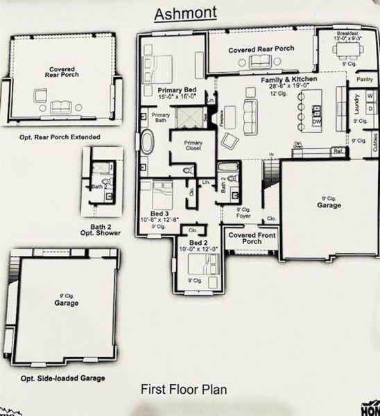 2D floor plan layout of this home in White Oak, Arlington, TN (Image 2). 2D floor plan layout of this home in White Oak, Arlington, TN (Image 2).