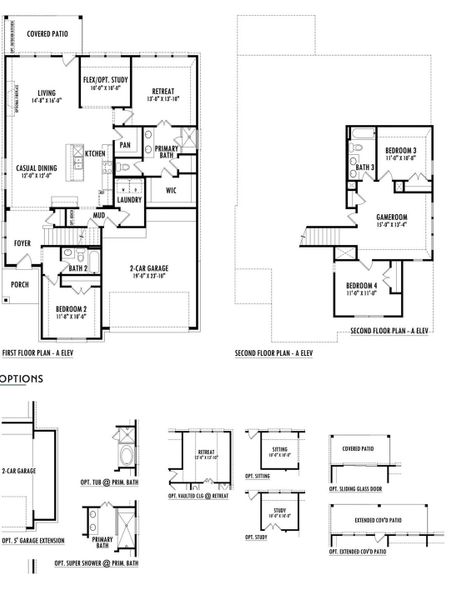 2D floor plan layout of this home in Aldeana - Paintbrush Collection, Bonney, TX (Image 2).