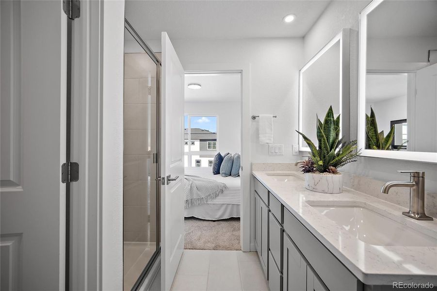 Furnished interior view inside a new home in The Commons at Victory Ridge, Colorado Springs (Image 25).