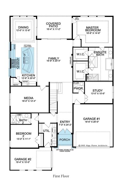 2D floor plan layout for the Hawthorne by Landon Homes in Lexington Frisco, Frisco, TX (Image 7).