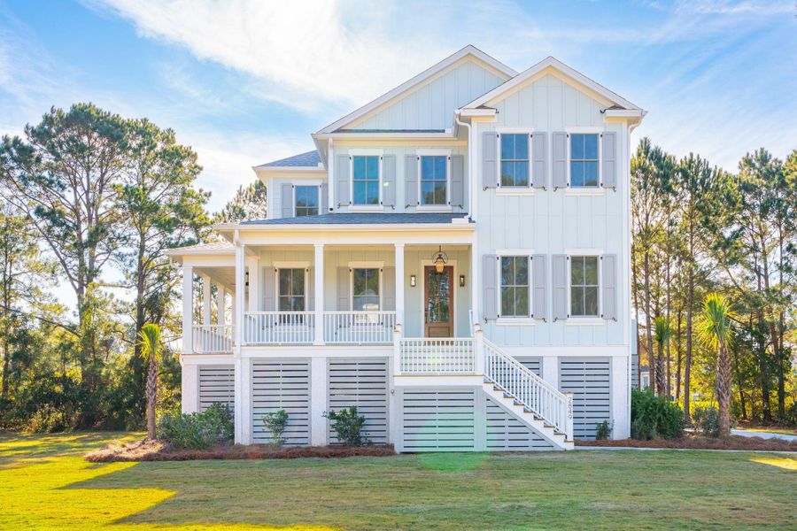 Front exterior of a new home in , Awendaw, SC, highlighting curb appeal (Image 27).
