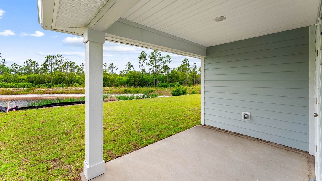 Exterior details and patio area of a home in Palmetto Bluff, Port Saint Joe (Image 4).