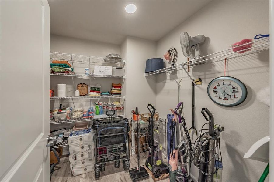 Storage closet with ample space.