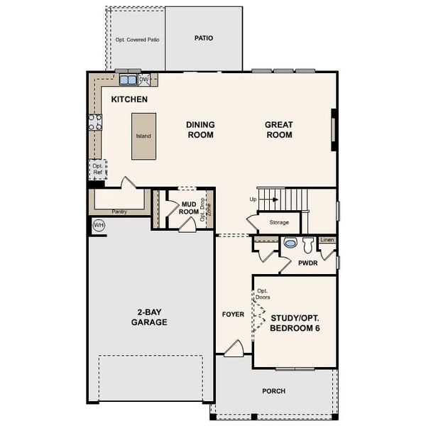 2D floor plan layout of this home in Reserve at Gum Springs, Jefferson, GA (Image 2).