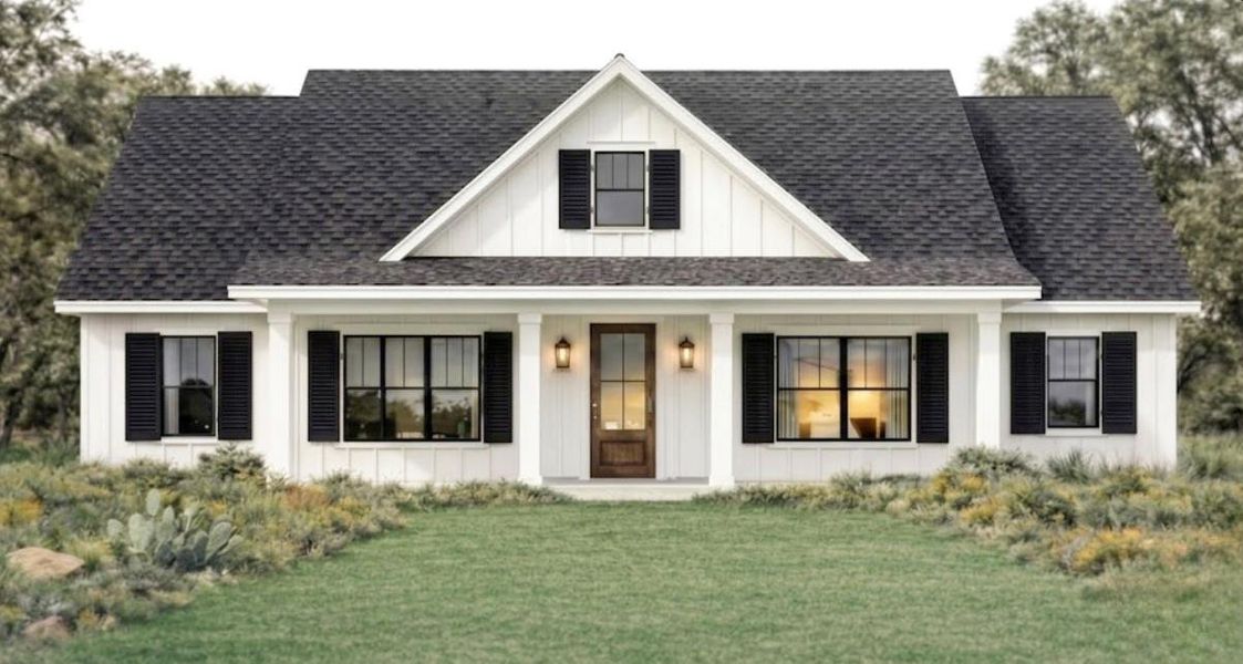 Front exterior of a new home in , Dale, TX, highlighting curb appeal (Image 1). Front exterior of a new home in , Dale, TX, highlighting curb appeal (Image 1).