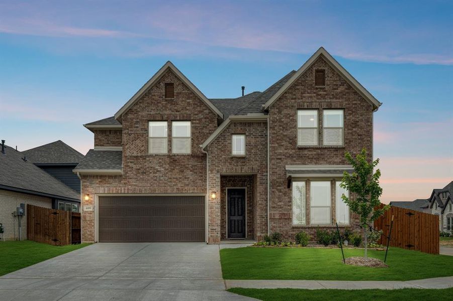 Front exterior of a new home in Hulen Trails Classic 50, Fort Worth, TX, highlighting curb appeal (Image 23). Front exterior of a new home in Hulen Trails Classic 50, Fort Worth, TX, highlighting curb appeal (Image 23).