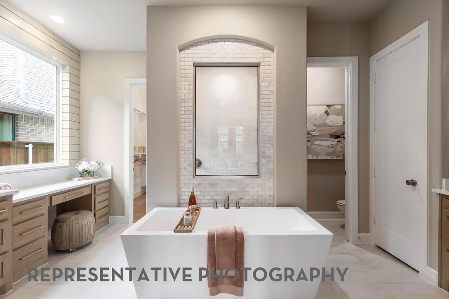 Furnished interior view inside a new home in Bridgeland, Cypress (Image 12).