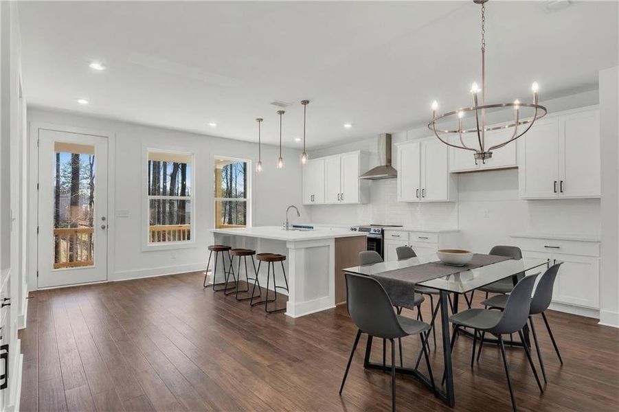 Furnished interior view inside a new home in , Suwanee (Image 5). Furnished interior view inside a new home in , Suwanee (Image 5).