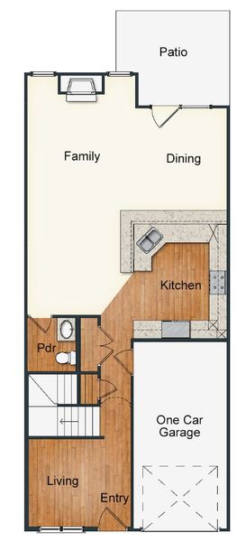 2D floor plan layout for the Cayman by Keystone Homes NC in Weybridge, Burlington, NC (Image 4).