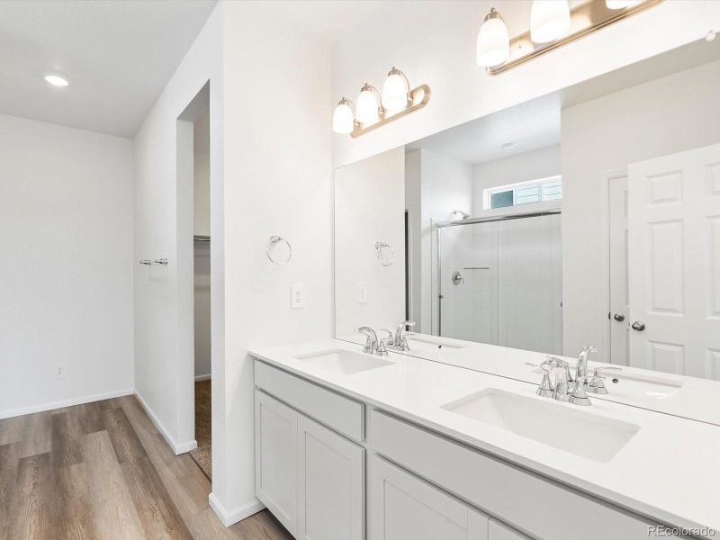 Furnished interior view inside a new home in Buffalo Highlands: The Canyon Collection, Commerce City (Image 8).