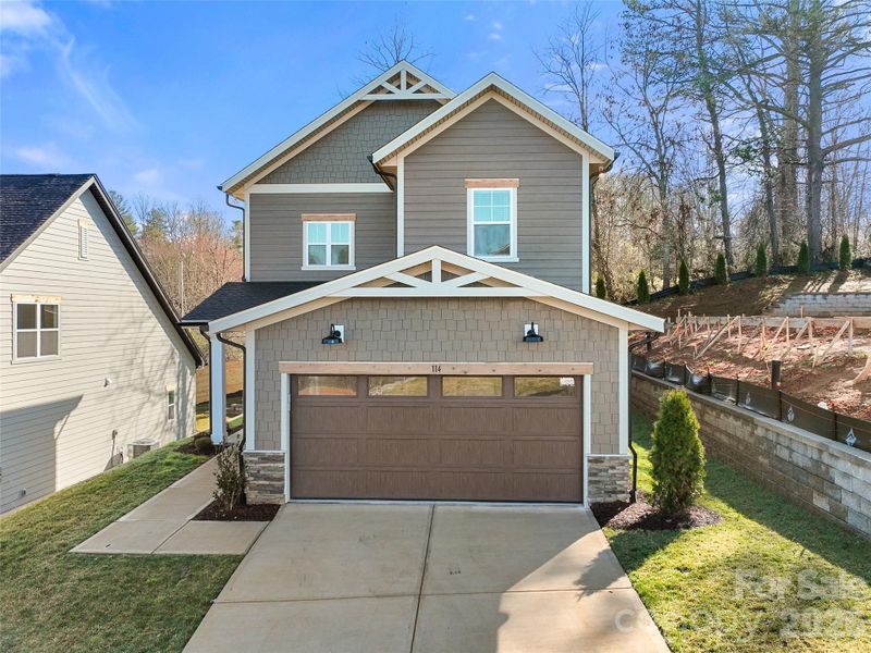 Front exterior of a new home in , Weaverville, NC, highlighting curb appeal (Image 27).