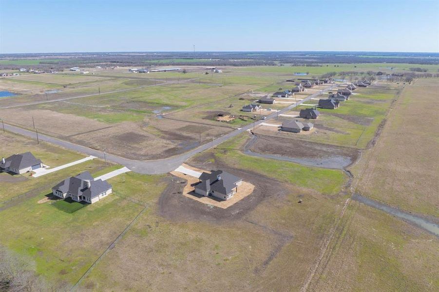 Aerial view with a rural view