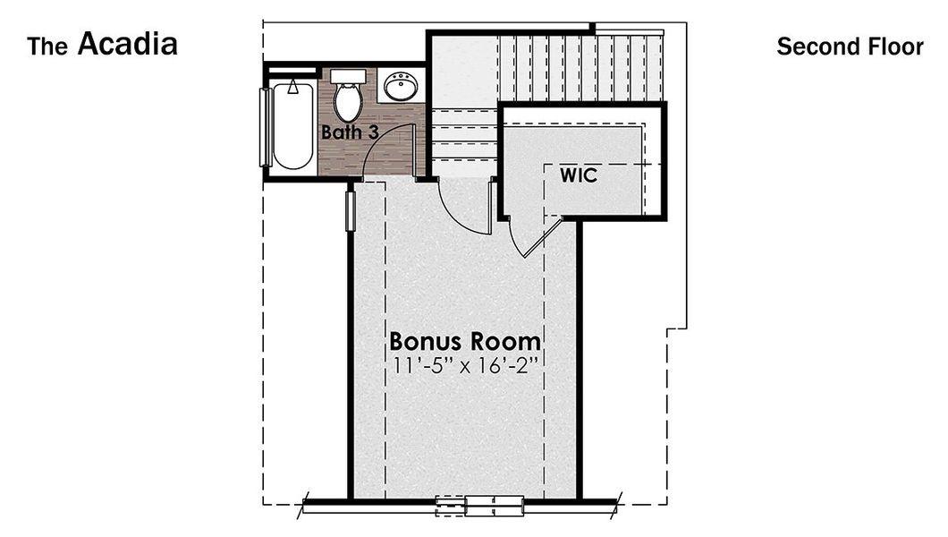 2D floor plan layout for the ACADIA by D.R. Horton in Rolling Hills, Bolivia, NC (Image 7).