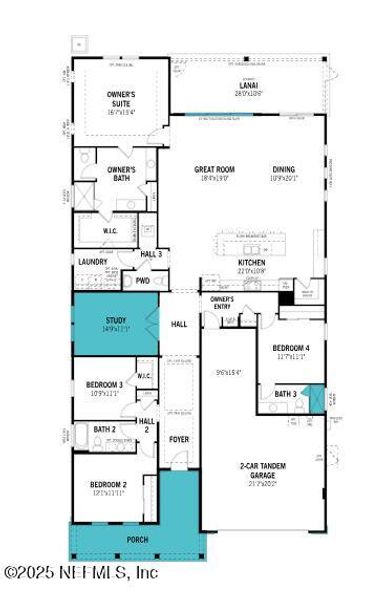 2D floor plan layout of this home in RiverTown - Cove, St. Johns, FL (Image 2).