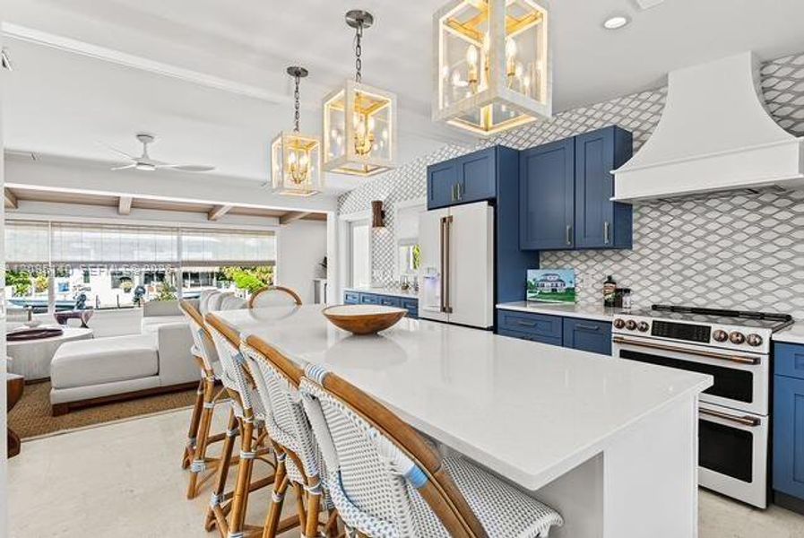 Furnished interior view inside a new home in , Islamorada, Village of Islands (Image 53).