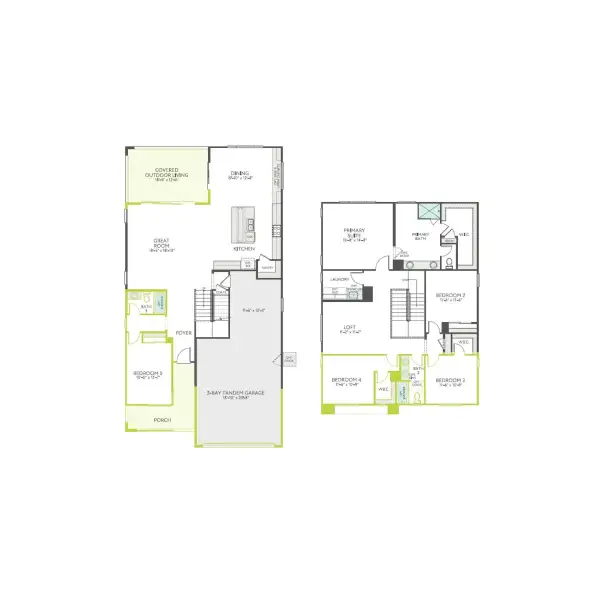 2D floor plan layout of this home in Soleo, San Tan Valley, AZ (Image 4).