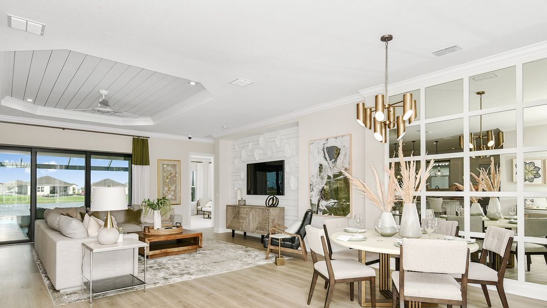 Representative furnished interior of a home built from the Pallazio by Taylor Morrison in Esplanade at Tradition, Port St. Lucie (Image 9).