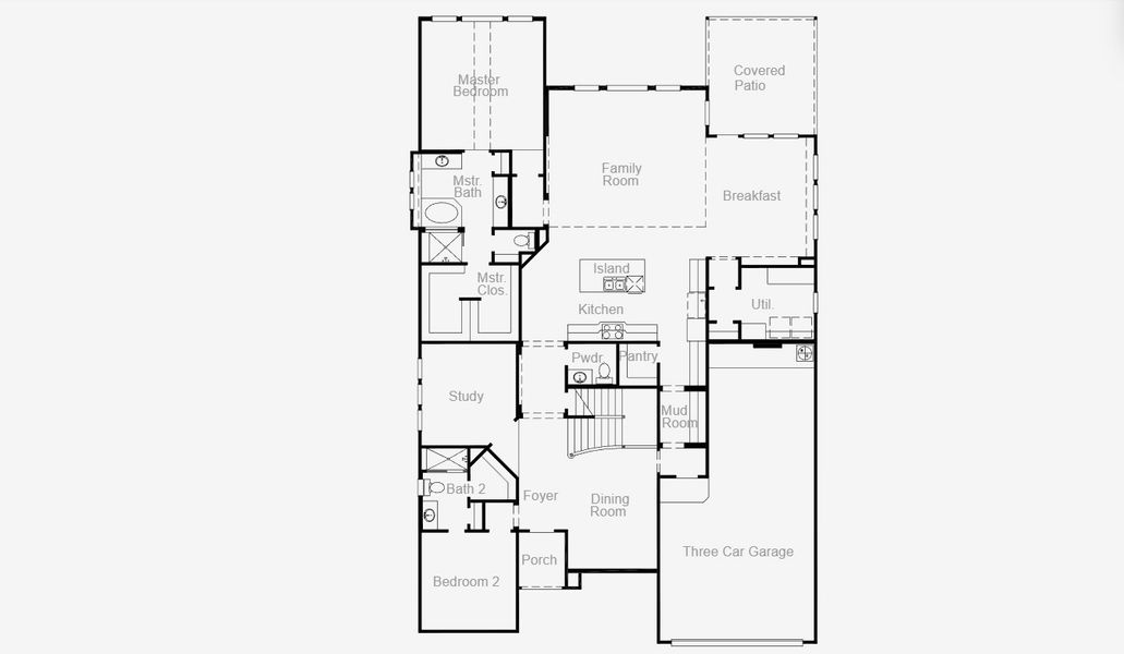2D floor plan layout for the Dayton by Coventry Homes in Dominion of Pleasant Valley 70', Wylie, TX (Image 3).