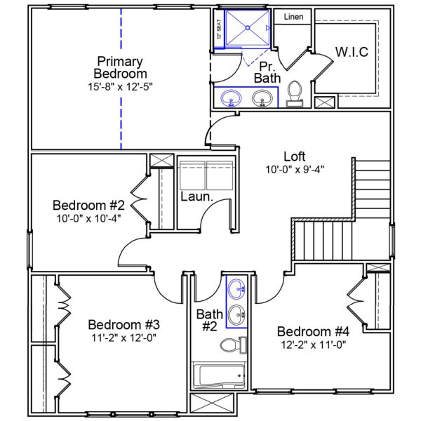 2D floor plan layout of this home in Bluefield, Lexington, SC (Image 4). 2D floor plan layout of this home in Bluefield, Lexington, SC (Image 4).
