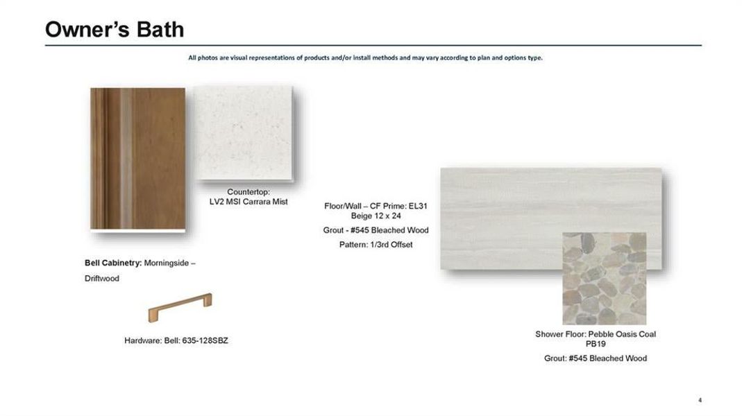 Primary bathroom finishes Primary bathroom finishes