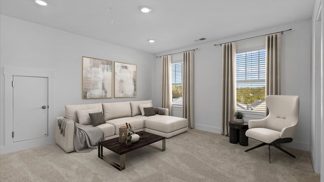 Furnished interior view inside a new home in Pleasant Falls, Moore (Image 28). Furnished interior view inside a new home in Pleasant Falls, Moore (Image 28).