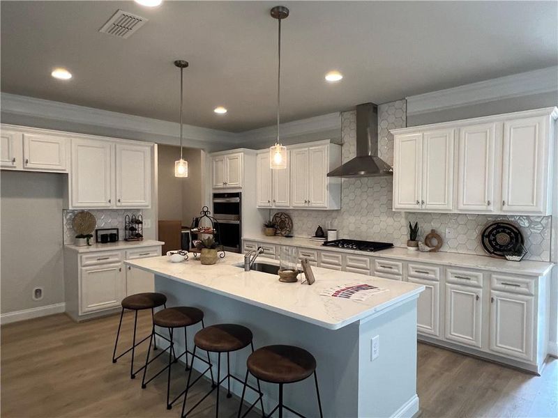 Furnished interior in a model home at The Village at Maple Street in Dawsonville (Image 5).