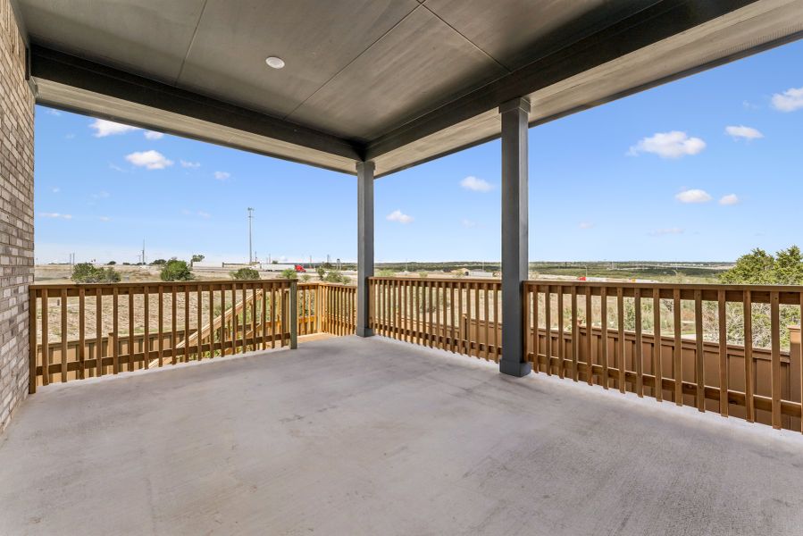 Exterior details and patio area of a home in Mayfair - Select Garden Series, New Braunfels (Image 4). Exterior details and patio area of a home in Mayfair - Select Garden Series, New Braunfels (Image 4).