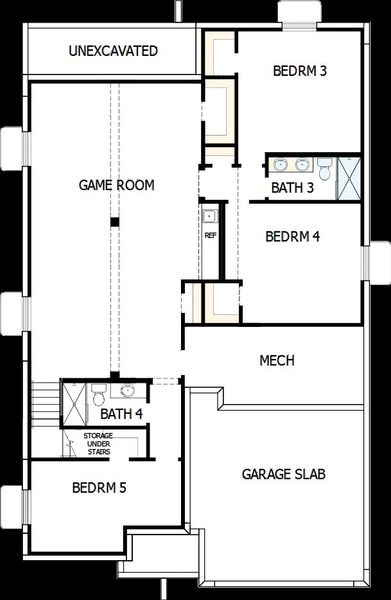 2D floor plan layout of this home in Cloverleaf – Mountainview Collection, Monument, CO (Image 3).
