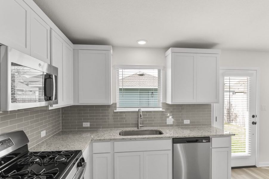 Representative furnished interior of a home built from the Pecan by Pacesetter Homes in Blanco Vista, San Marcos (Image 9).