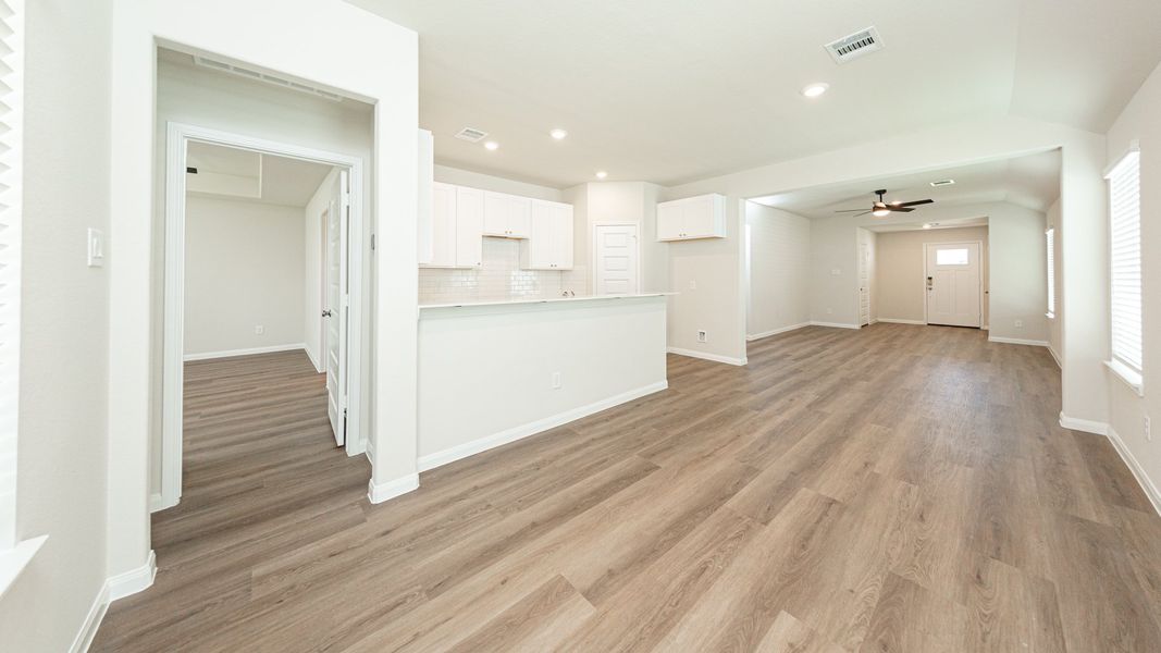 Dining Area to Kitchen and Family Room