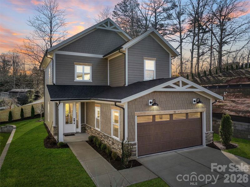 Front exterior of a new home in , Weaverville, NC, highlighting curb appeal (Image 25).