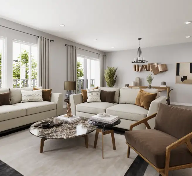 Furnished interior view inside a new home in Trailstone, Arvada (Image 12).
