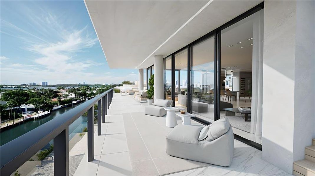 Exterior details and patio area of a home in , Bay Harbor Islands (Image 2). Exterior details and patio area of a home in , Bay Harbor Islands (Image 2).