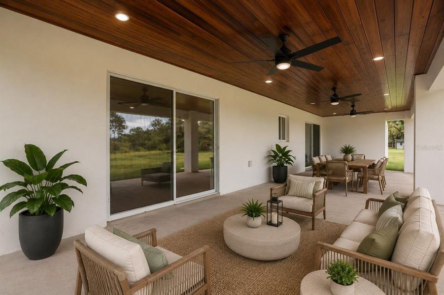 Exterior details and patio area of a home in , Umatilla (Image 29).