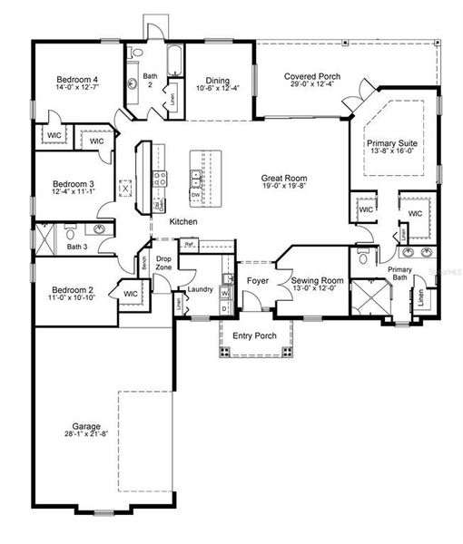 2D floor plan layout of this home in , Umatilla, FL (Image 2). 2D floor plan layout of this home in , Umatilla, FL (Image 2).