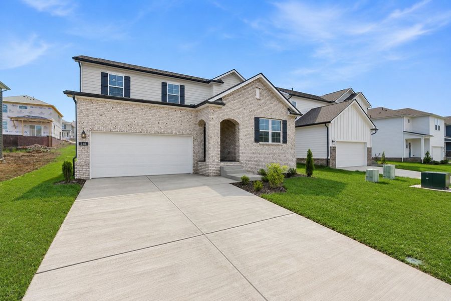 A house with a driveway.