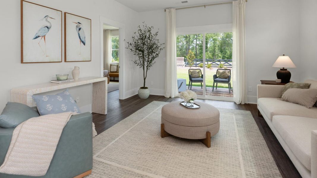 Representative furnished interior of a home built from the TUSCAN II by D.R. Horton in Indigo Preserve Townhomes, Leland (Image 12).