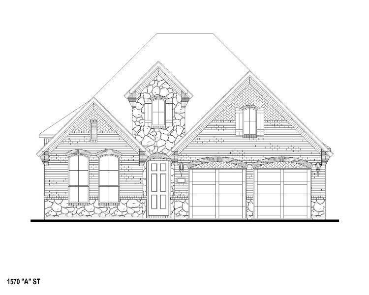 Plan 1570 Elevation A w/ Stone