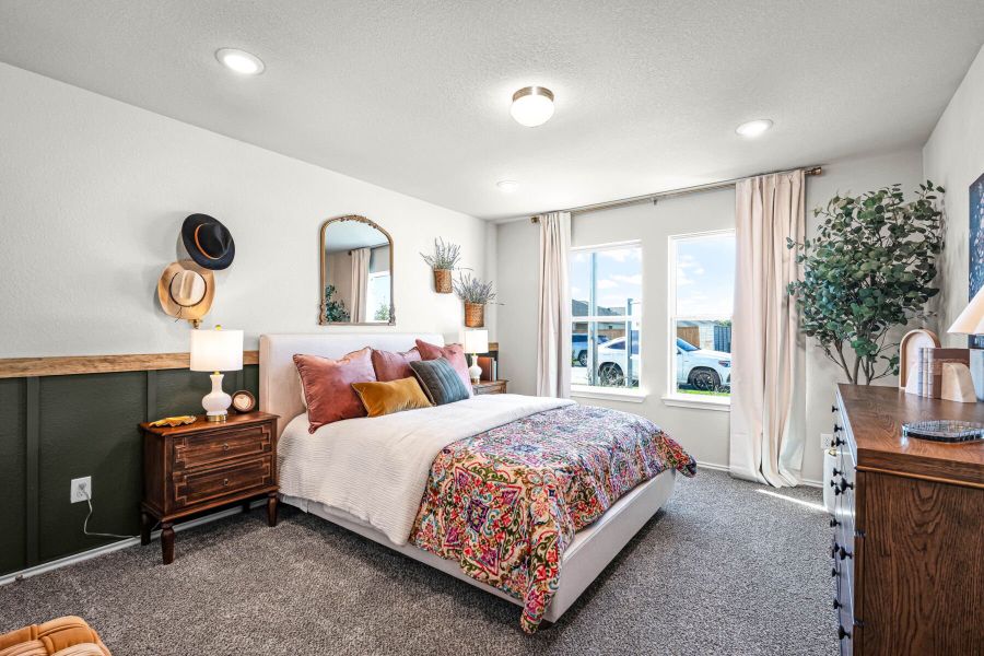 These are the secondary bedrooms of the Hawkins plan and is the model home in Carillon at 13305 Eppright Trace Blvd., Manor, TX. These are the secondary bedrooms of the Hawkins plan and is the model home in Carillon at 13305 Eppright Trace Blvd., Manor, TX.