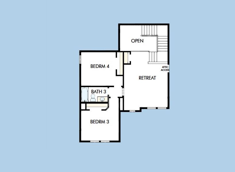 2D floor plan layout for the The Presidio by David Weekley Homes in Prairieland Village 60' Homesites, Cypress, TX (Image 3).
