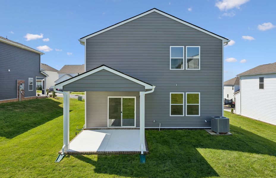 Exterior details and patio area of a home in Independence at Carter's Station, Columbia (Image 21).