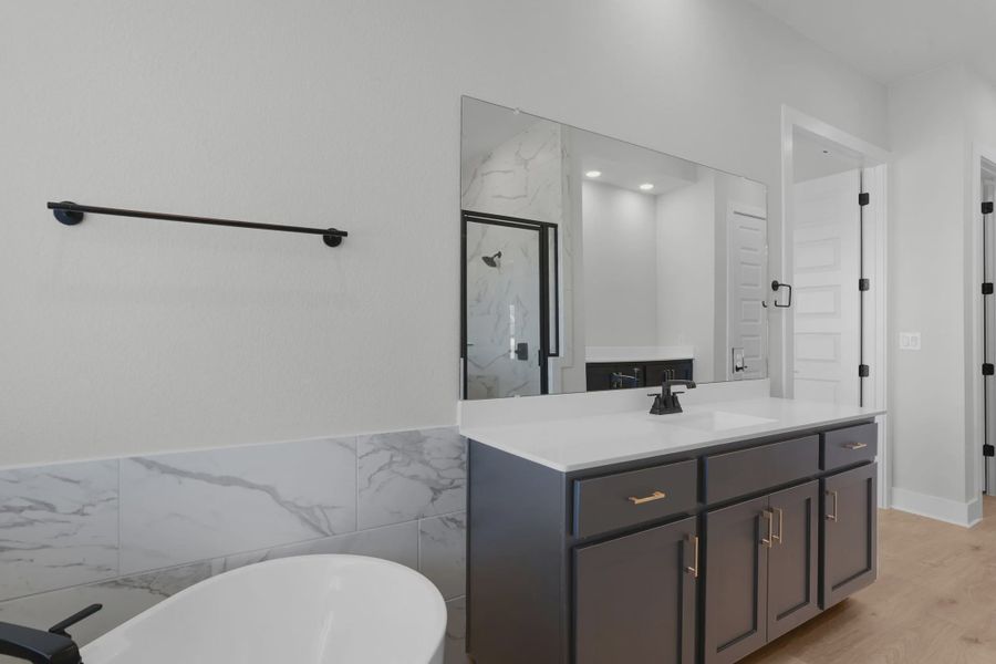 Representative furnished interior of a home built from the Sicily by Chesmar Homes in Berry Creek Highlands, Georgetown (Image 7).