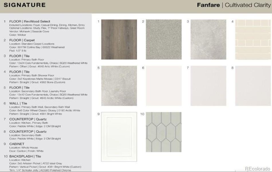 Design Selections. Home is currently under construction, selections subject to change.