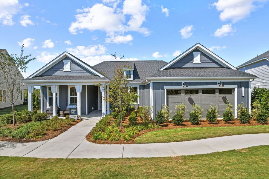 Representative exterior photo of a completed home built from the Stellar by Del Webb in Del Webb Carolina Ridge, Midland, NC (Image 29). Representative exterior photo of a completed home built from the Stellar by Del Webb in Del Webb Carolina Ridge, Midland, NC (Image 29).